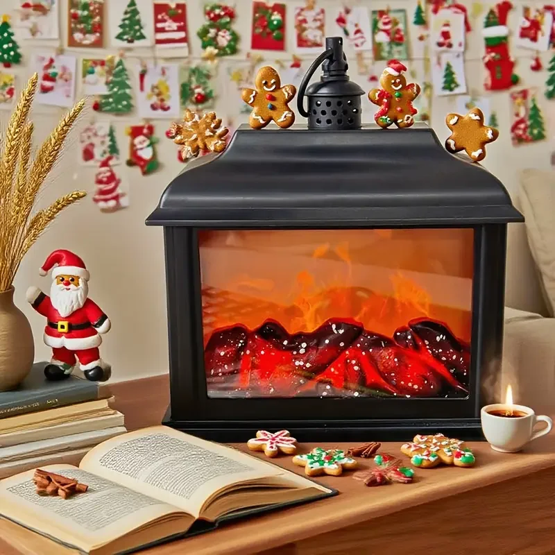 Flamme vacillante LED veilleuse Portable effet cheminée lanterne pour noël fête de mariage décoration de la maison ornement de bureau