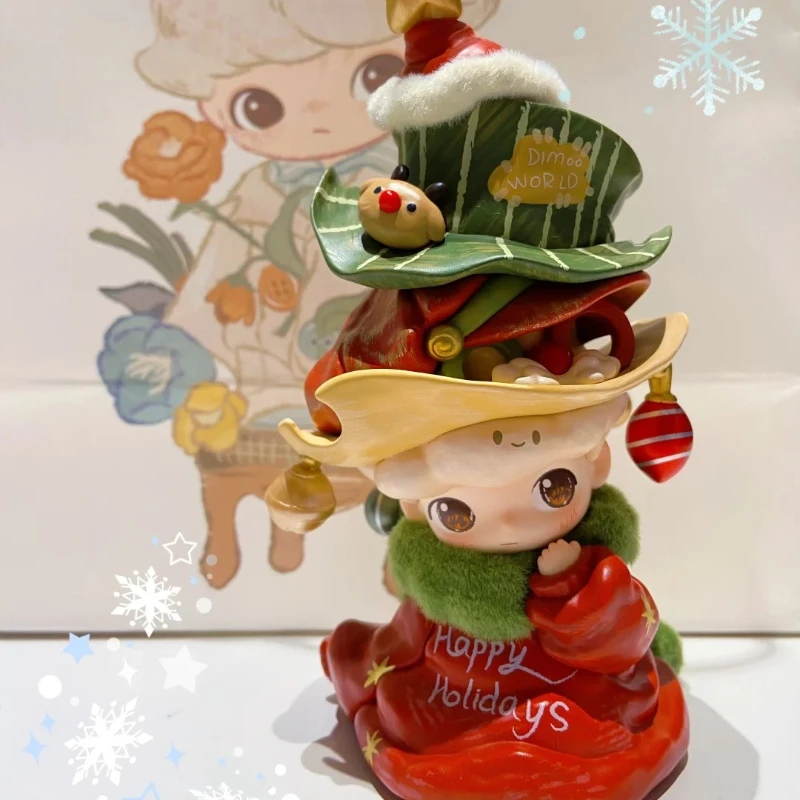 

POPMART DIMOO стал фигуркой рождественской елки, подвесное украшение для открытки в качестве оригинальной коллекции, счастливые удивленные рождественские подарки