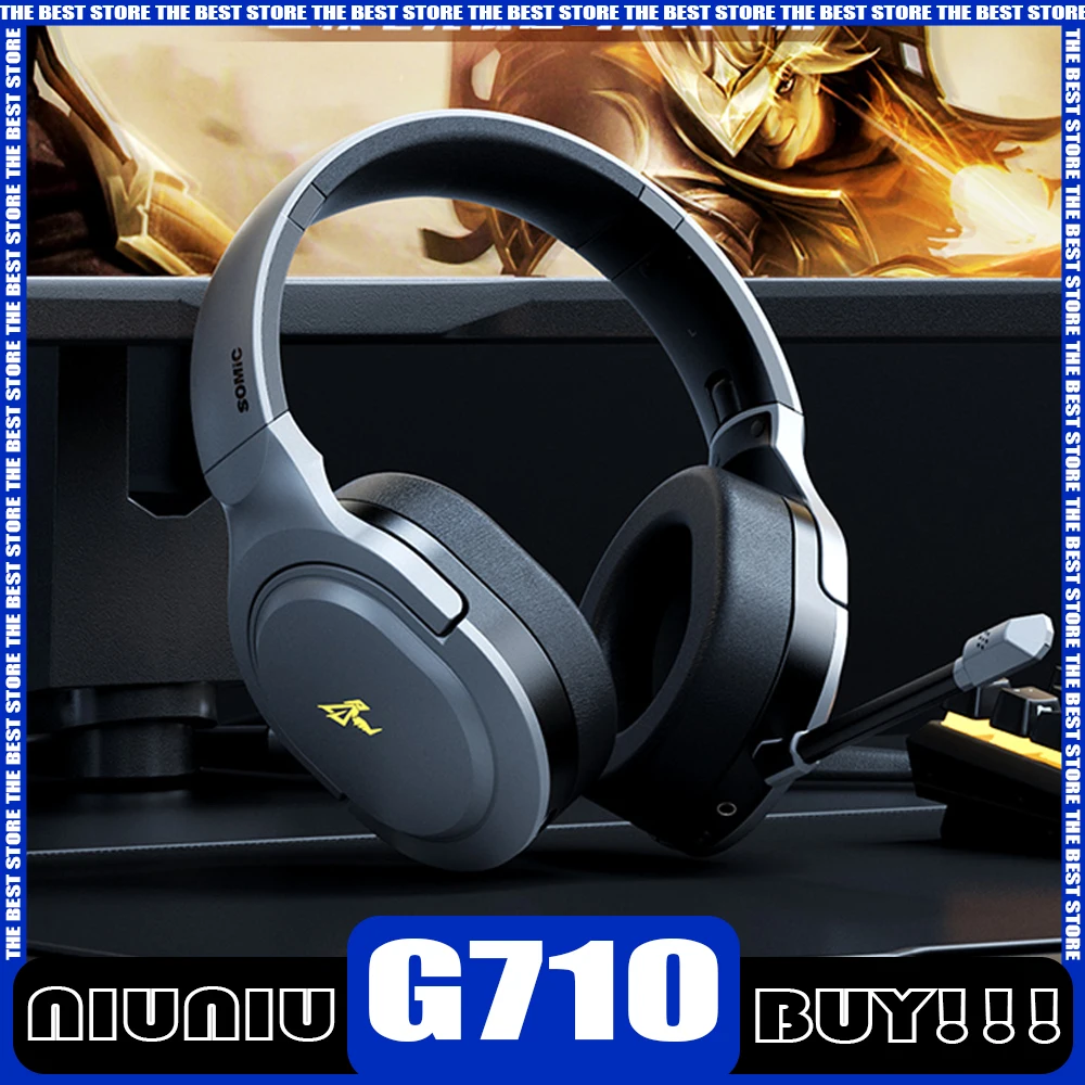 Somic G710 Wireless Headphones Three Mode Low Delay FPS AI Noise Reduction Gaming Headset Long Standby PC Gamer Accessories Gift