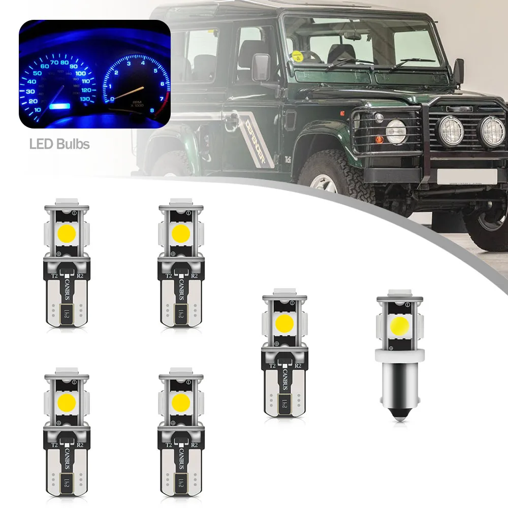 6P For Land Rover Defender 90 110 TDI 87-95 Led Bulb Interior Cluster Dashboard Warming Indicator Oil Clock LCD Dispaly Light