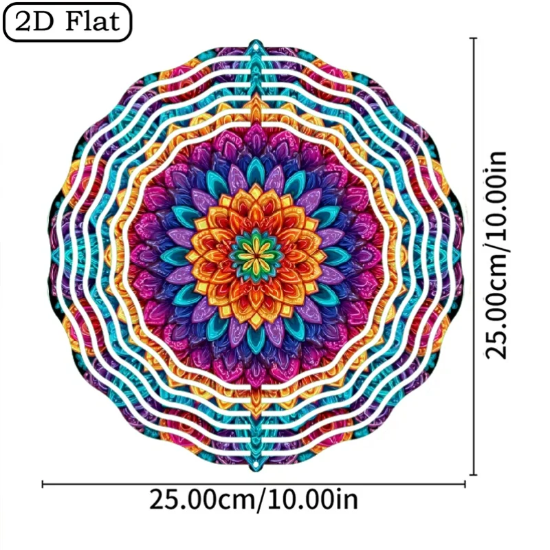 1pc Metal Mandala Wind-Powered Spinning Decoration Suitable for Indoor/Outdoor - Meditation Decor, Greenhouse Gift, for Garden