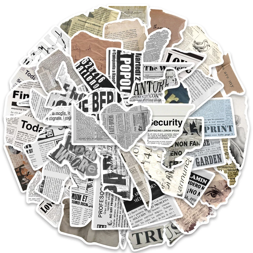 

10/30/52pcs Retro Art Fragments Aesthetic Stickers Vintage Ins Style Pattern Sticker Scrapbook Suitcase Phone Decals Decoration