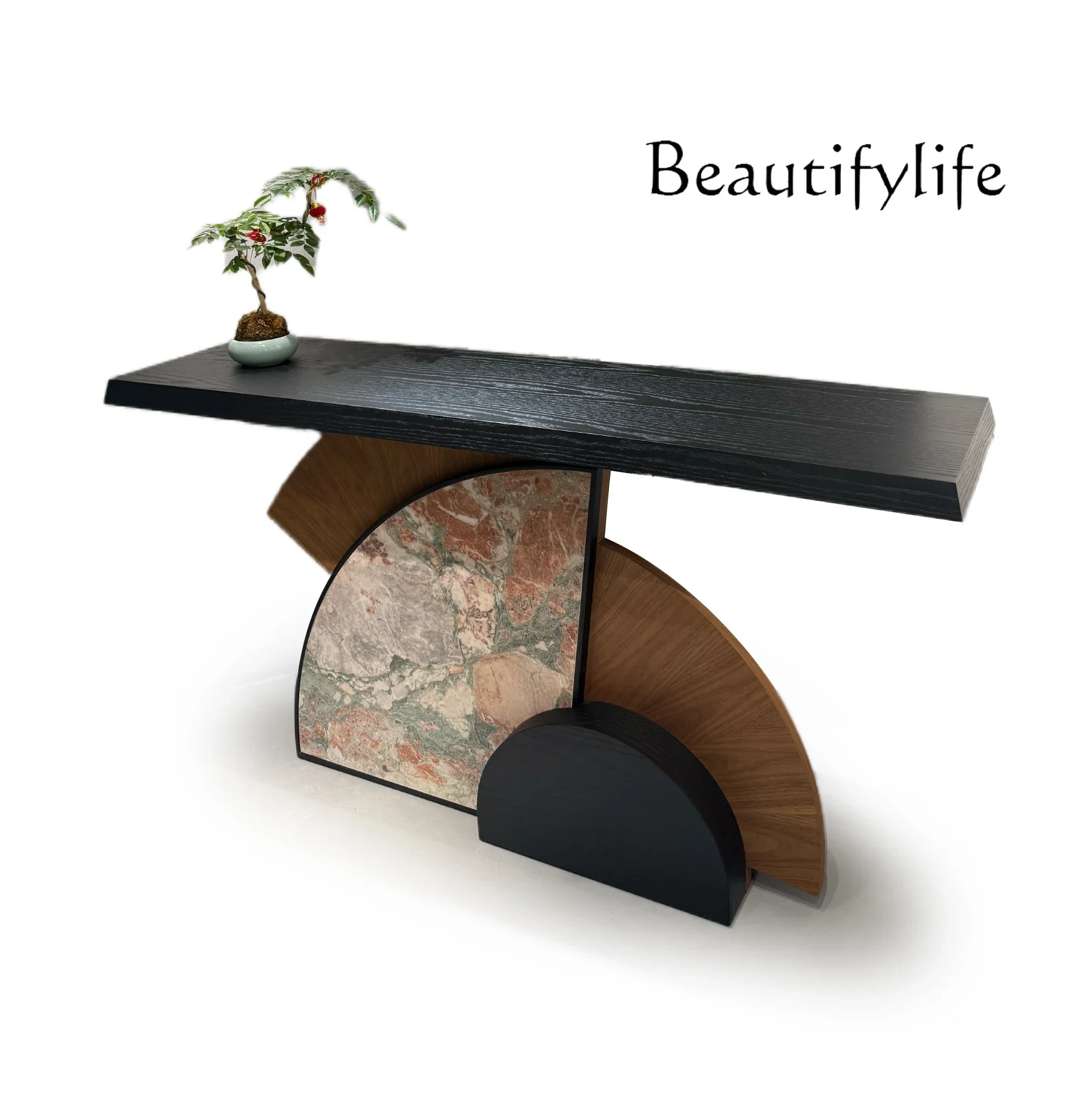 Medieval Creative Solid Wood Entrance Table Villa Entrance Hall Corridor Plan Living Room Entrance Table