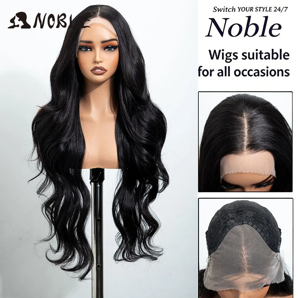 Noble 30 Inch Synthetic Lace Front Wigs For Women Curly Ash Blonde Highlight 13x4 Body Wave Silk Base Lace Wig Cosplay Daily Wig image 3