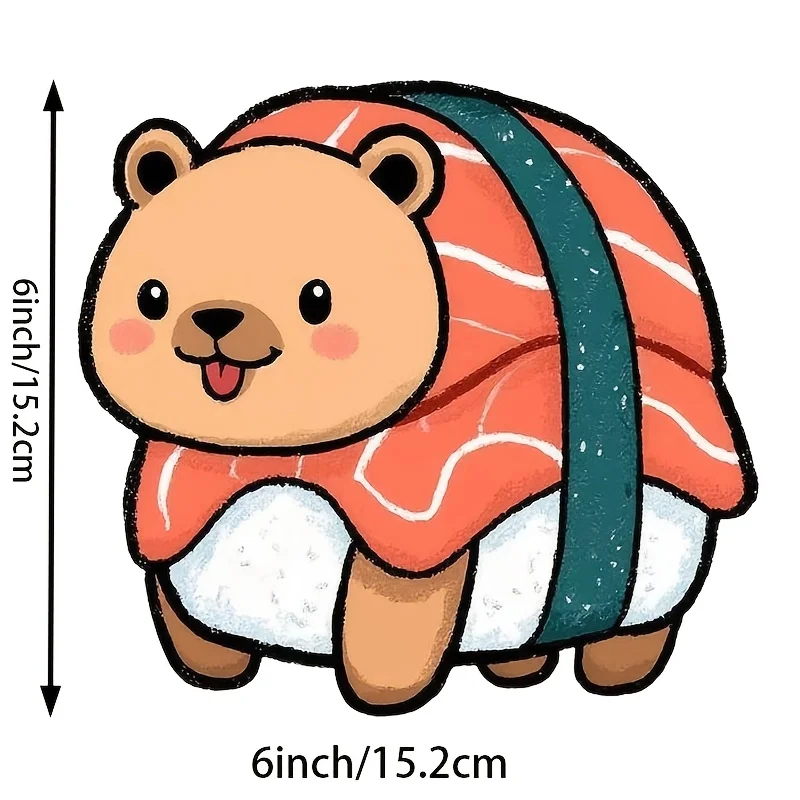 6-inch Cute Cartoon Sushi Cardboard with High-grade Waterproof Vinyl Stickers, Suitable for Cars, Laptops Trucks Motorcycles
