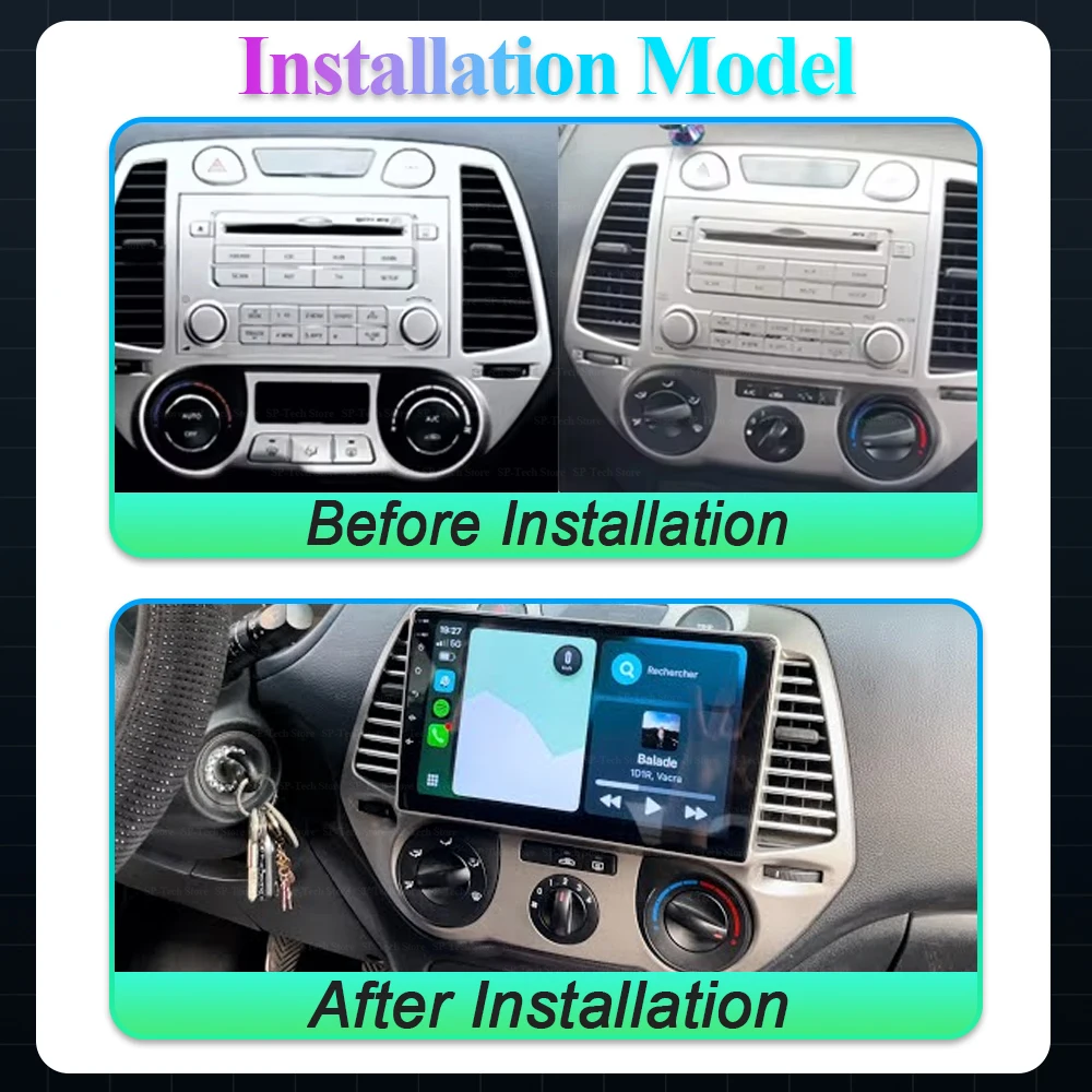 Android15 Car Radio For Hyundai I20 2008 2009 2010 2011 2012 Multimedia Video Wireless Carplay Wifi Headplayer Navigation Gps 5g