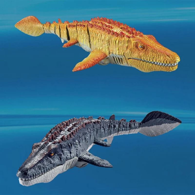 Mainan dinosaurus RC 2.4G, mainan air RC dengan ringan untuk anak-anak (dengan 2 baterai)