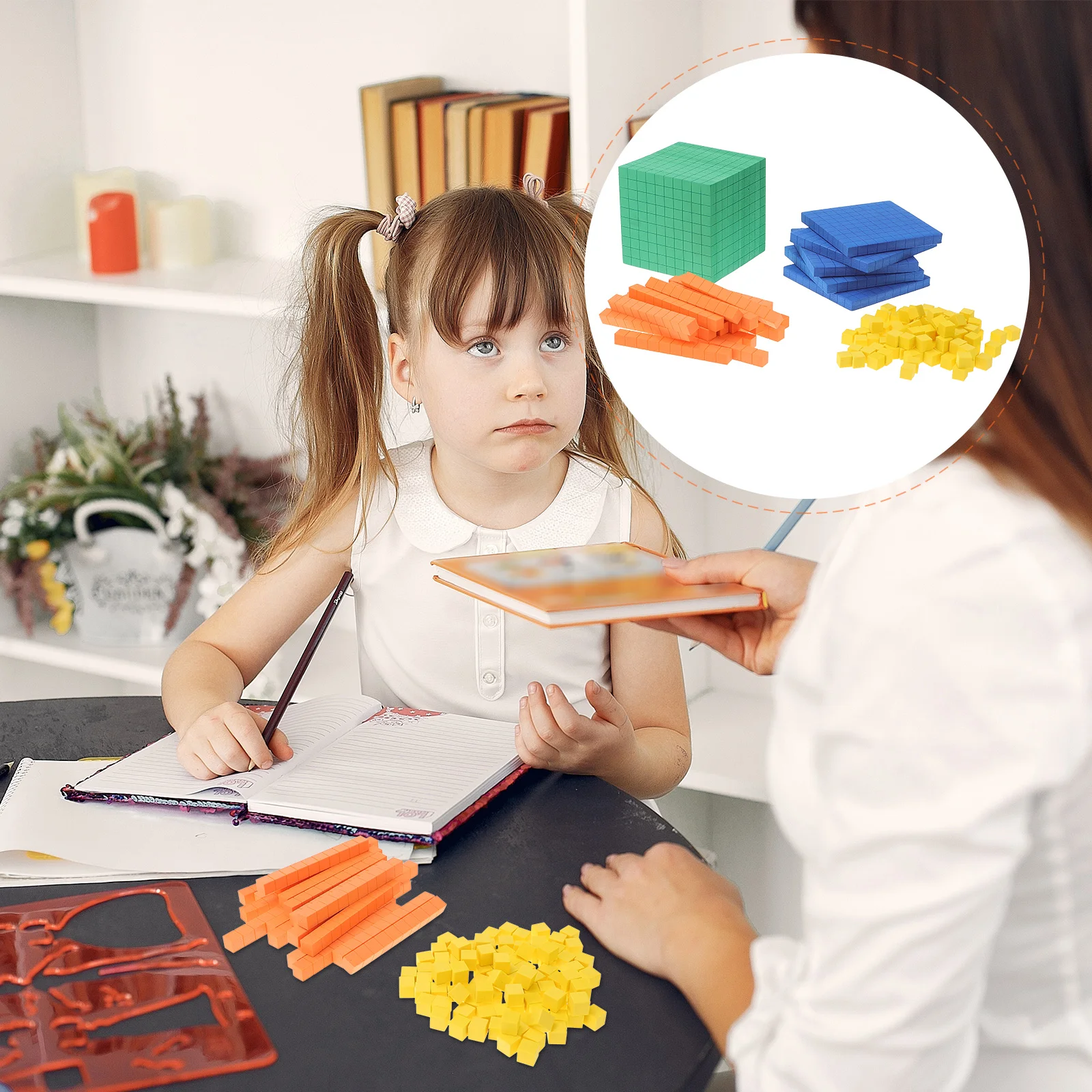 Boîte de Démonstration de Jouets pour Enfant, Cube de Comptage, Base de 10 Manipulatifs Mathématiques