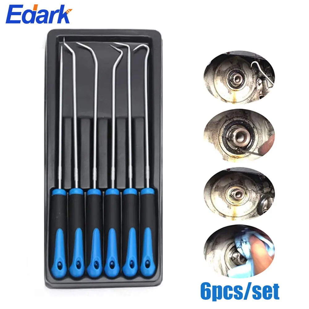 6 PCS Pick Hook Set Durable Extra Long O-Ring and Seal Remover Craft Hobby Tool Steel Hook and Pick Tool Multi-Piece Set