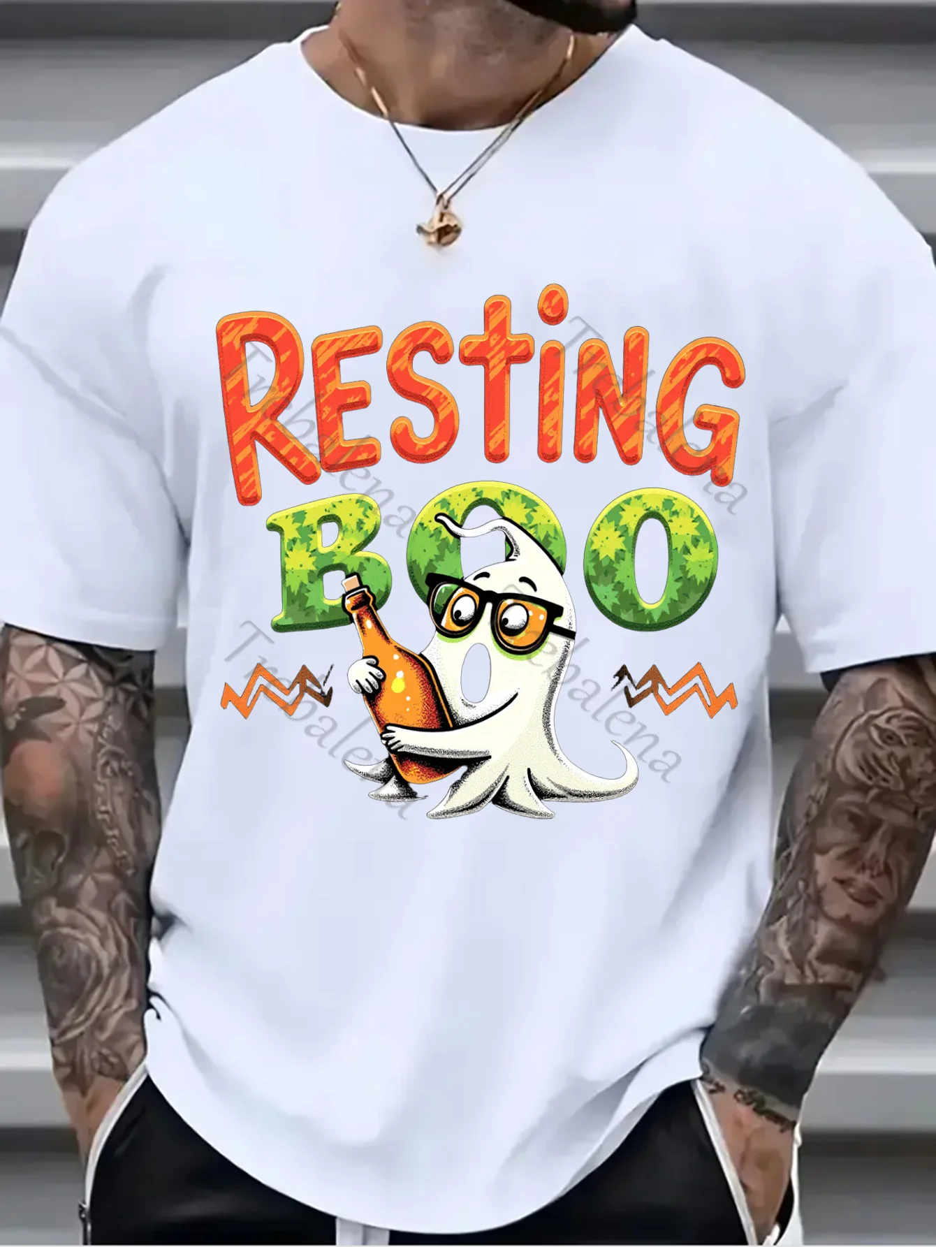 

1pc Wall Tapestry "Spooky Ghost with Beer 'Resting Boo' Halloween Wall Tapestry"