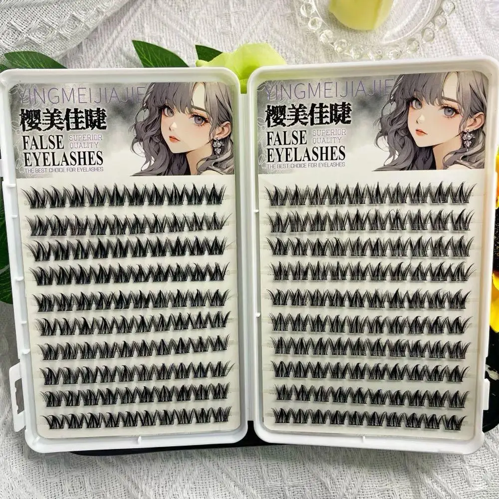 대용량 무접착 속눈썹, 풍성한 폭스아이 자연스러운 볼륨 속눈썹, 재사용 가능, 간편 제거, 얼굴 메이크업