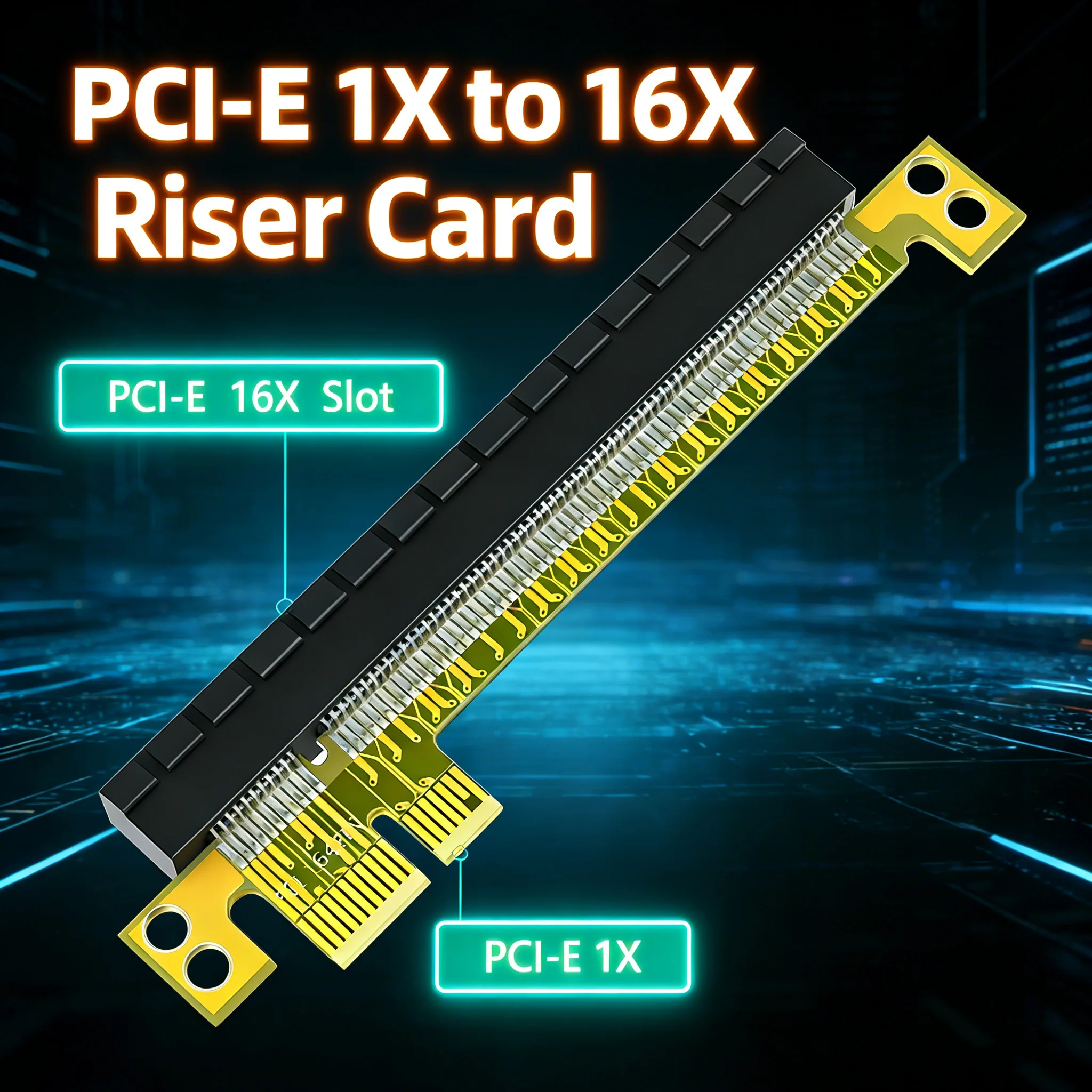 PCI-E 1X to 16X Adapter Card PCI Express 1X to 16X Male to Female Expansion Card Suitable for Desktop Computer GPU Riser Card