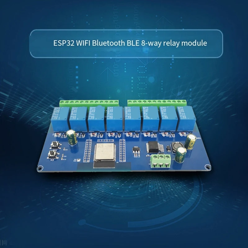 DC 5-30V Power Supply ESP32 WIFI Bluetooth Moduel BLE Eight-Way Relay ESP32-WROOM Secondary Development Board