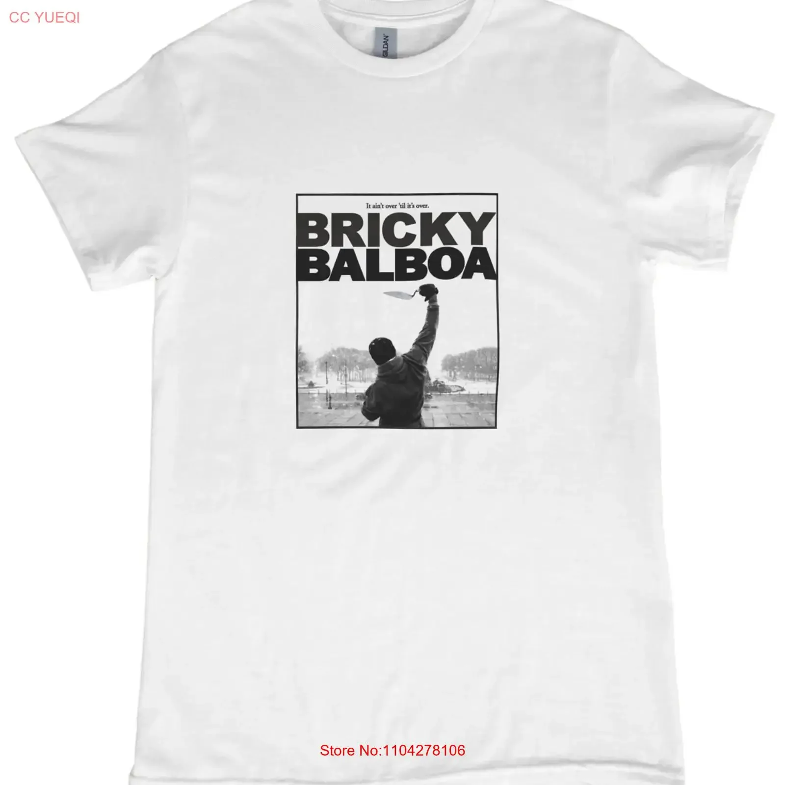 Camiseta BRICKY BALBOA It Aint Over Til Its Bricklayer Trades 157, ropa de calle vintage lavada, ropa de diseñador para hombre