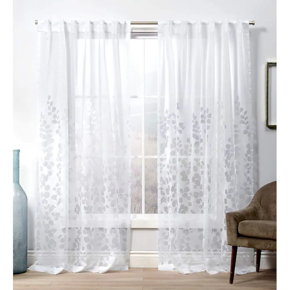 

Curtains Wilshire Hidden Tab Top Curtain Panel, 54x96, Winter White, 2 Panels