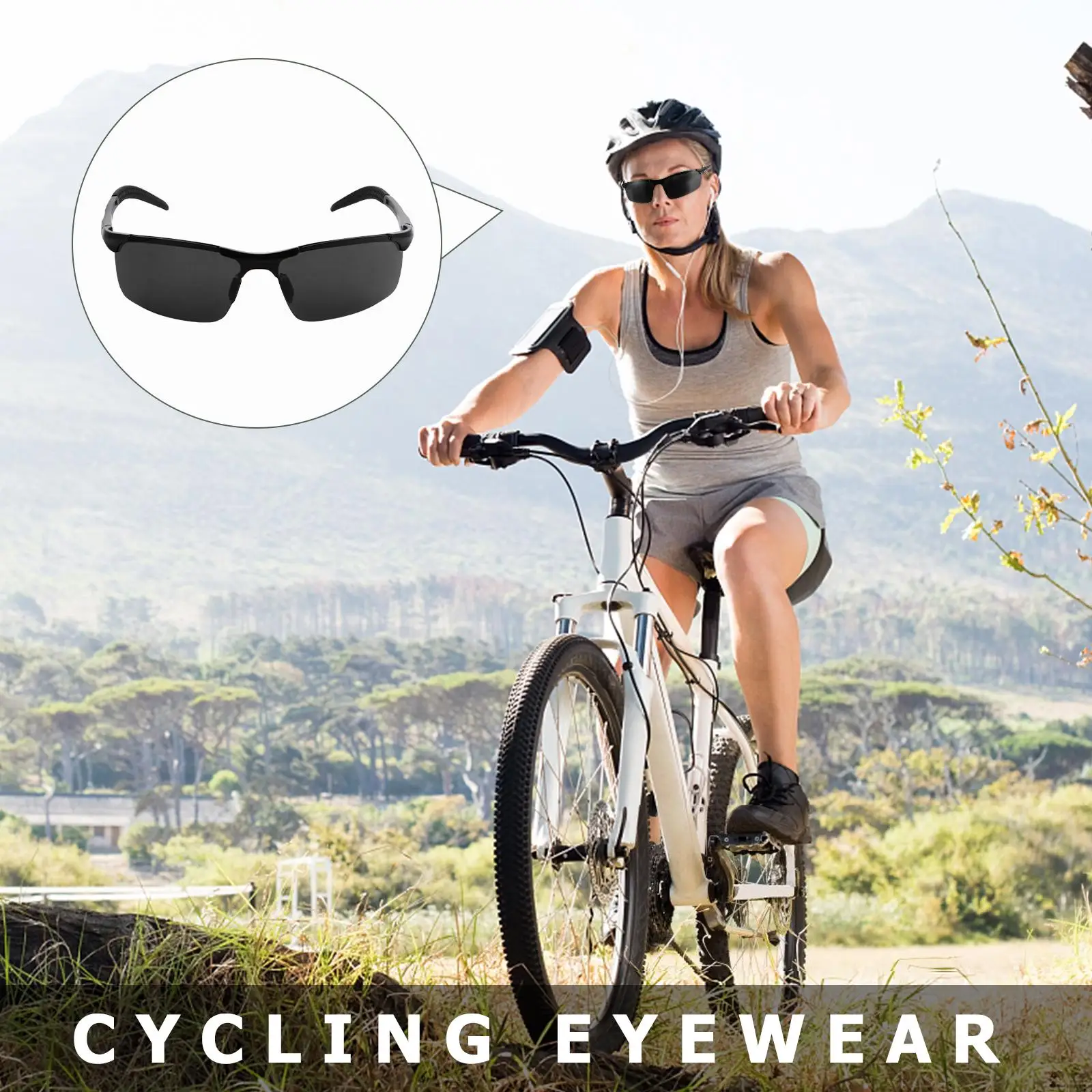 

Men Sunglasses Cycling Eyewear Lightweight Durable UV Protection Shatterproof Lenses Aluminum Frame Riding Goggles Windproof