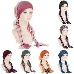 Soft Turban Hat Hair Accessories Multicolor Headbands Chemo Cap Muslim