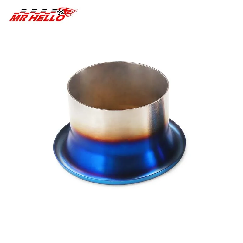 3 Zoll / 3,5 Zoll / 4 Zoll Auto-Modifikation, Edelstahl, gebackenes Titan, blauer Einlass, Trend, universeller Turbinen-Glockenmund