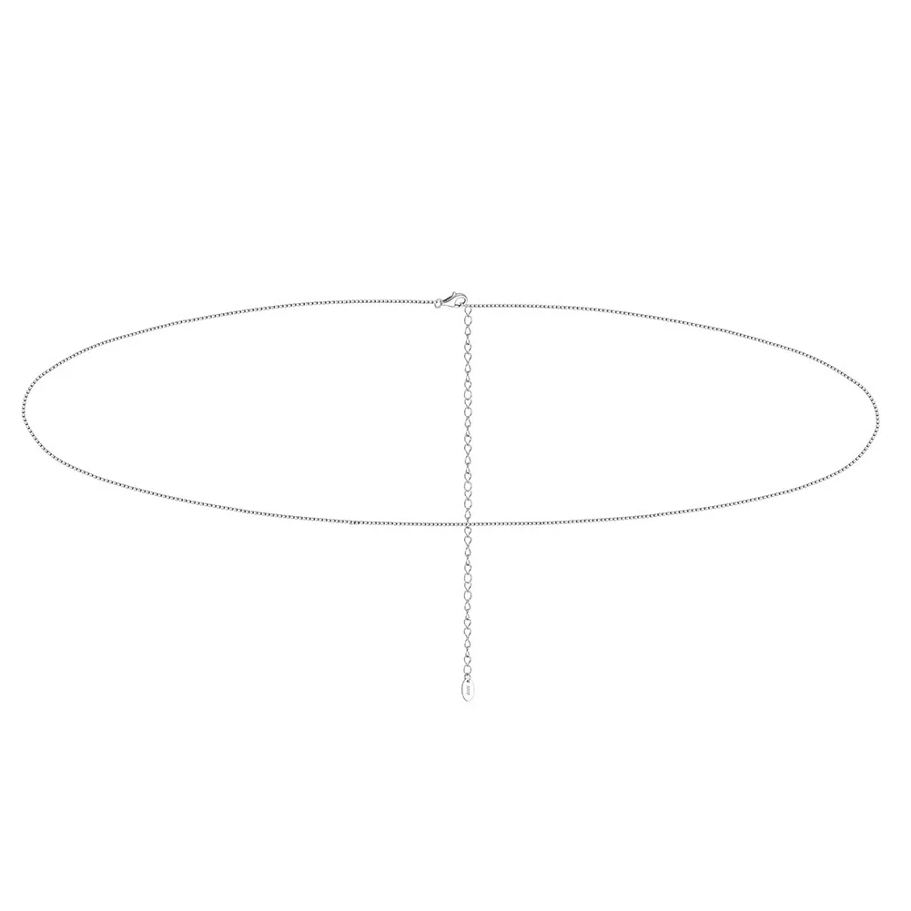 Chaîne de Taille Simple en Argent 925 pour Pantalon, Bijoux de Robe pour Femme, Chaîne de Ventre Ajustable de 95 cm, Argent Pur, Livraison Gratuite