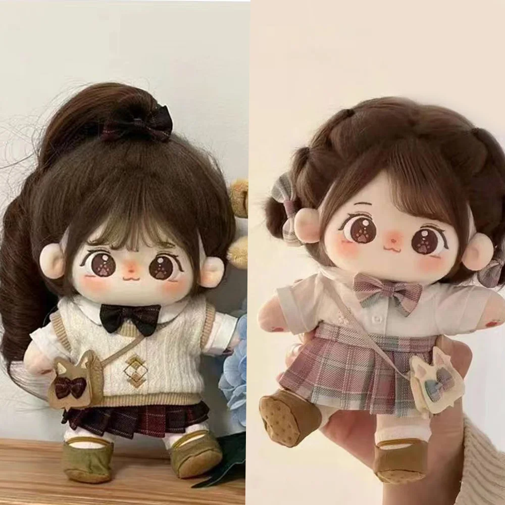 20cm Kawaii Cotton Doll DIY Cosplay Outfit Collection Smile Girl Plush Soft Soft Stuffed Figure Children Christmas Gift