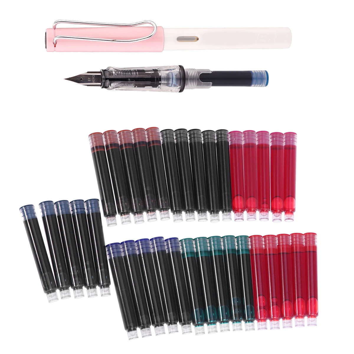 

35Pcs Steel Nib Ink Refills Pack Archival Safe Water Resistant Fast Drying Universal Fit for Fountain Pens Calligraphy