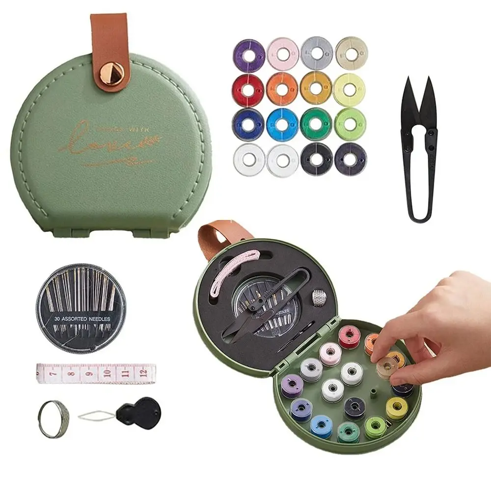 

Portable Mini Sewing Set Space Saving Compact Storage Needle Threads Box DIY Handheld Manual Sewing Tool Kit Craft Tool