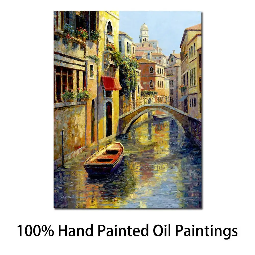 

Office Wall Art Reflection of Venice Mediterranean Landscapes Beautiful Oil Paintings Hand-Painted