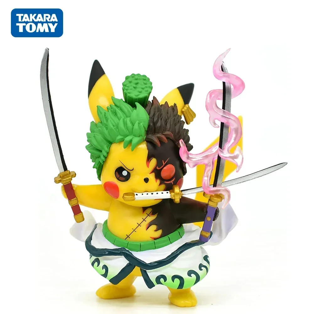 Pokemon Toys Models Pikachu Cosplay Roronoa Zoro Statues GK Collection Desktop Ornaments Anime Action Figure Kids Birthday Gifts