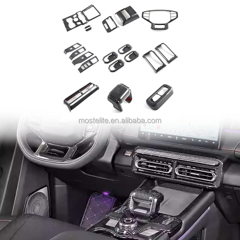 

Hot Selling Complete Interior Accessories Center Console Gear Shift Panel ABS Carbon Fiber Interior For Jetour T1 Accessories