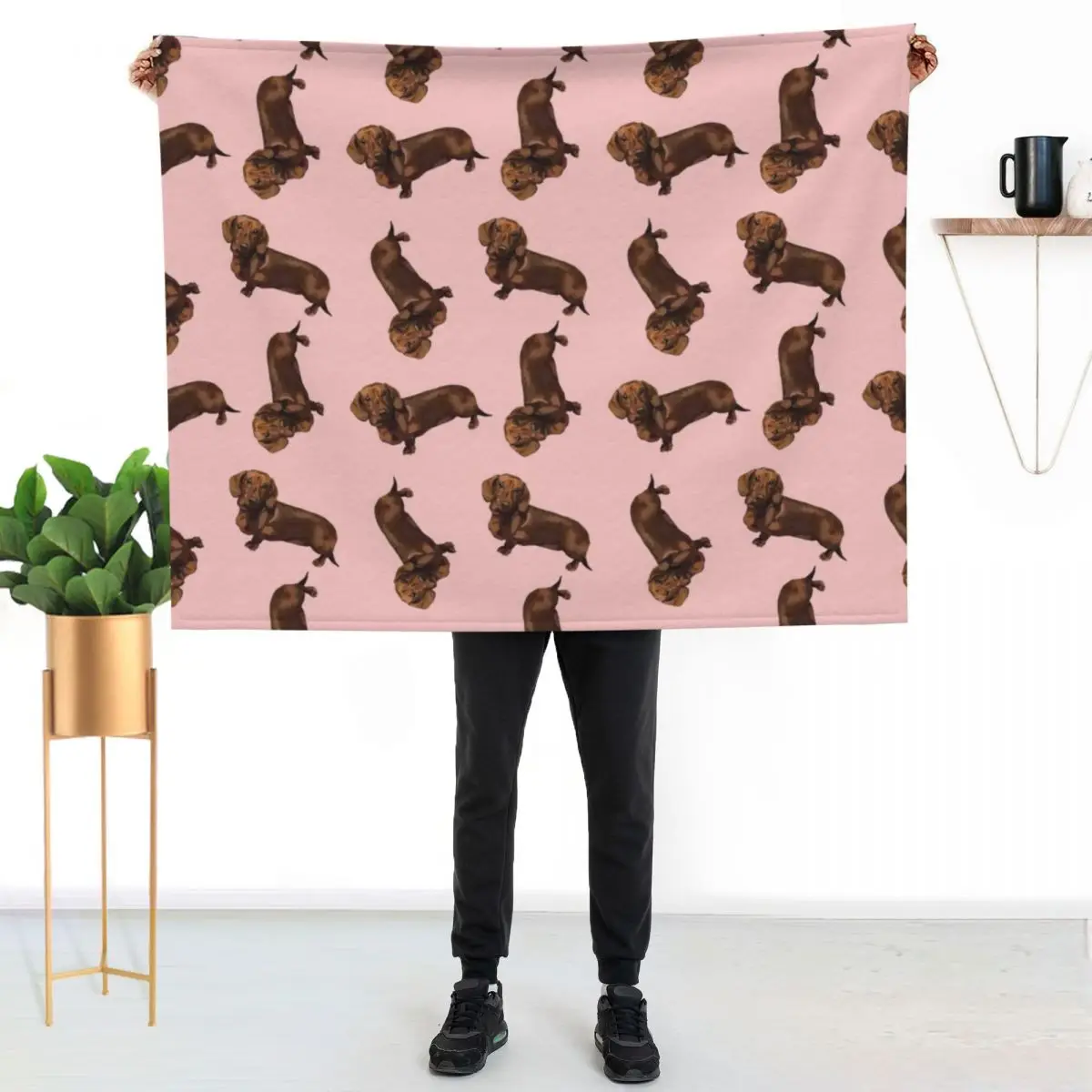 Mini Dachshund / Sausage Dog Throw Blanket Weighted Decorative Throw Decoratives Luxury Designer Travel Multi-Purpose Blankets
