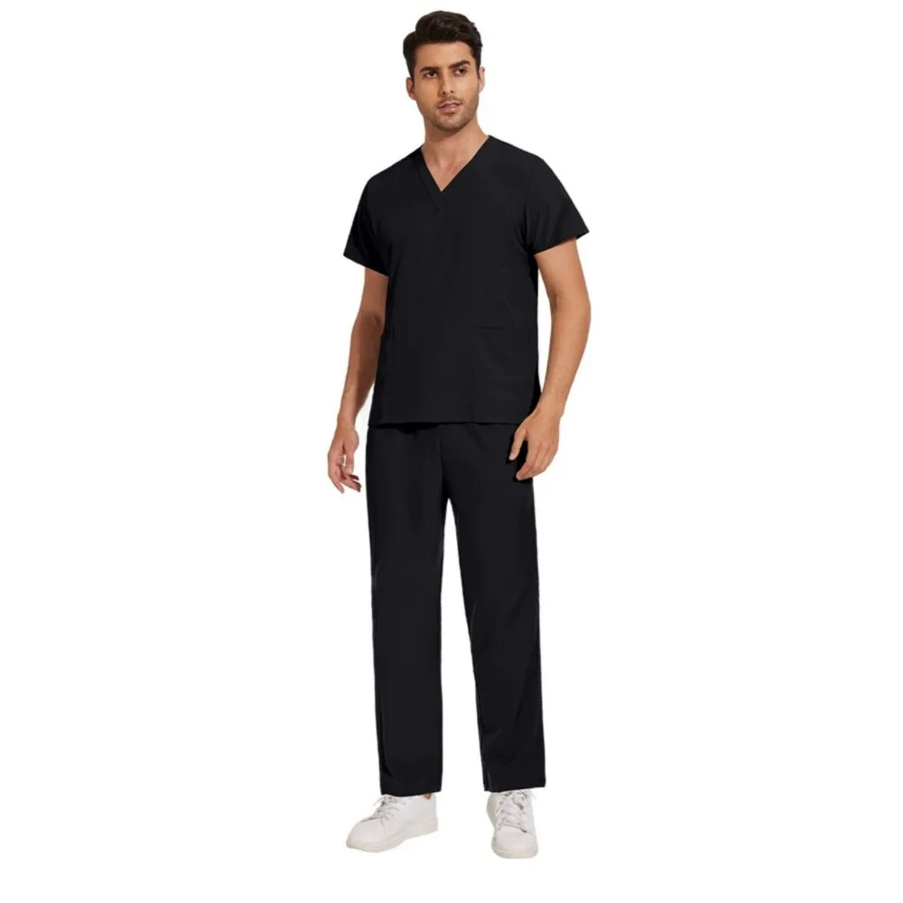 Multicolor V-Neck Tops Fashion Scrubs Men's Scrubs Sets Uniform Work Set Male Dental Clinic Scrubs Uniforms Nursing Clothes