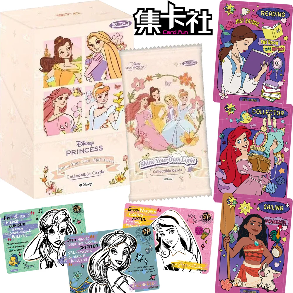 

Card.fun подлинные коллекционные карты принцессы Диснея, храбрые умные сказочные фигурки, Белоснежка Аврора, изысканные тематические карты, подарки