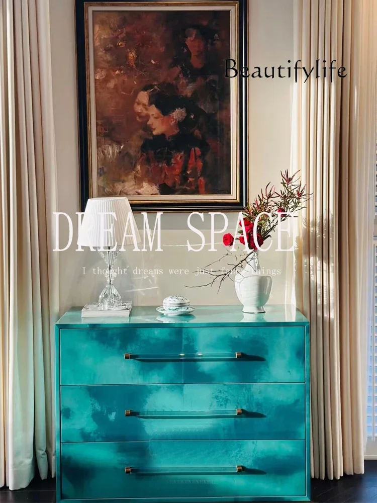 

BJ Home Living Room French Retro Side Cabinet Bedroom Bedside Storage Cabinet Designer High-end Fashion