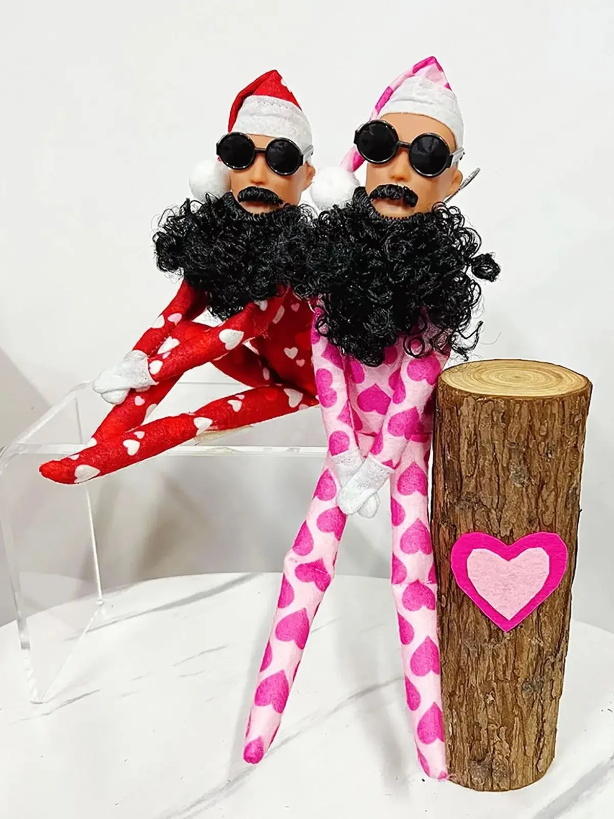 Plush Elf Doll Ornaments for Valentine\'s Day, Full Beard Toy with Sunglasses, Desk Table Bookshelf, Home Decor, Easter Gift, 30c