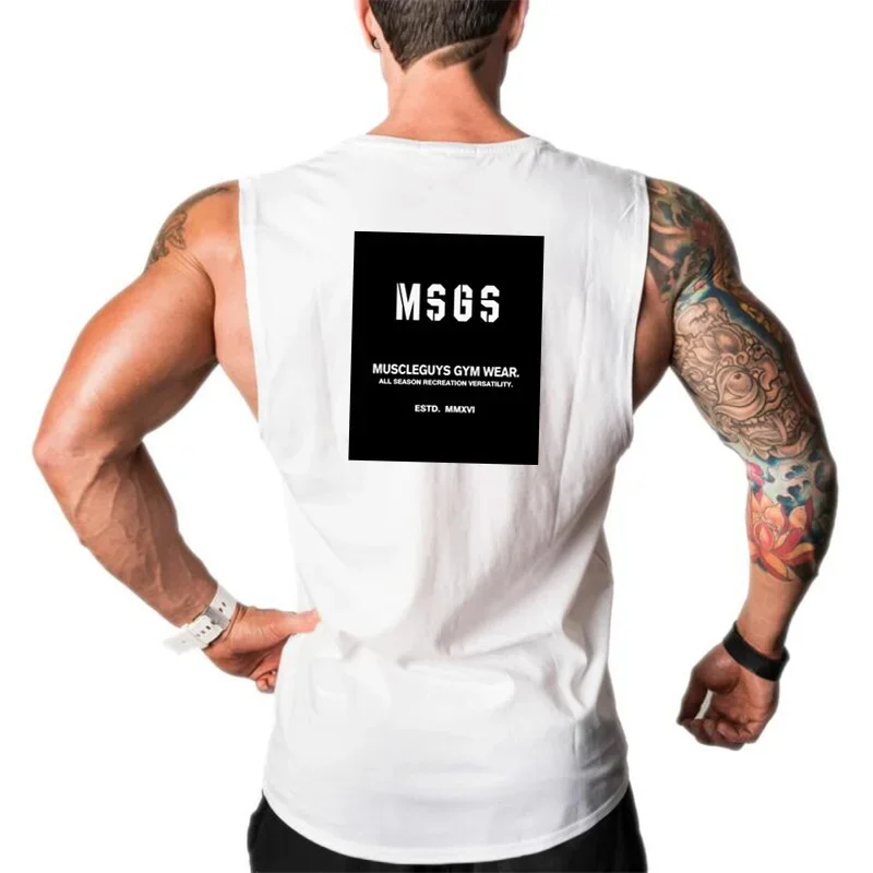 New Workout Fashion Stringer Running  Gym Tank Top Men Clothing Fitness Singlets Sleeveless Muscle Shirt Sport Vest
