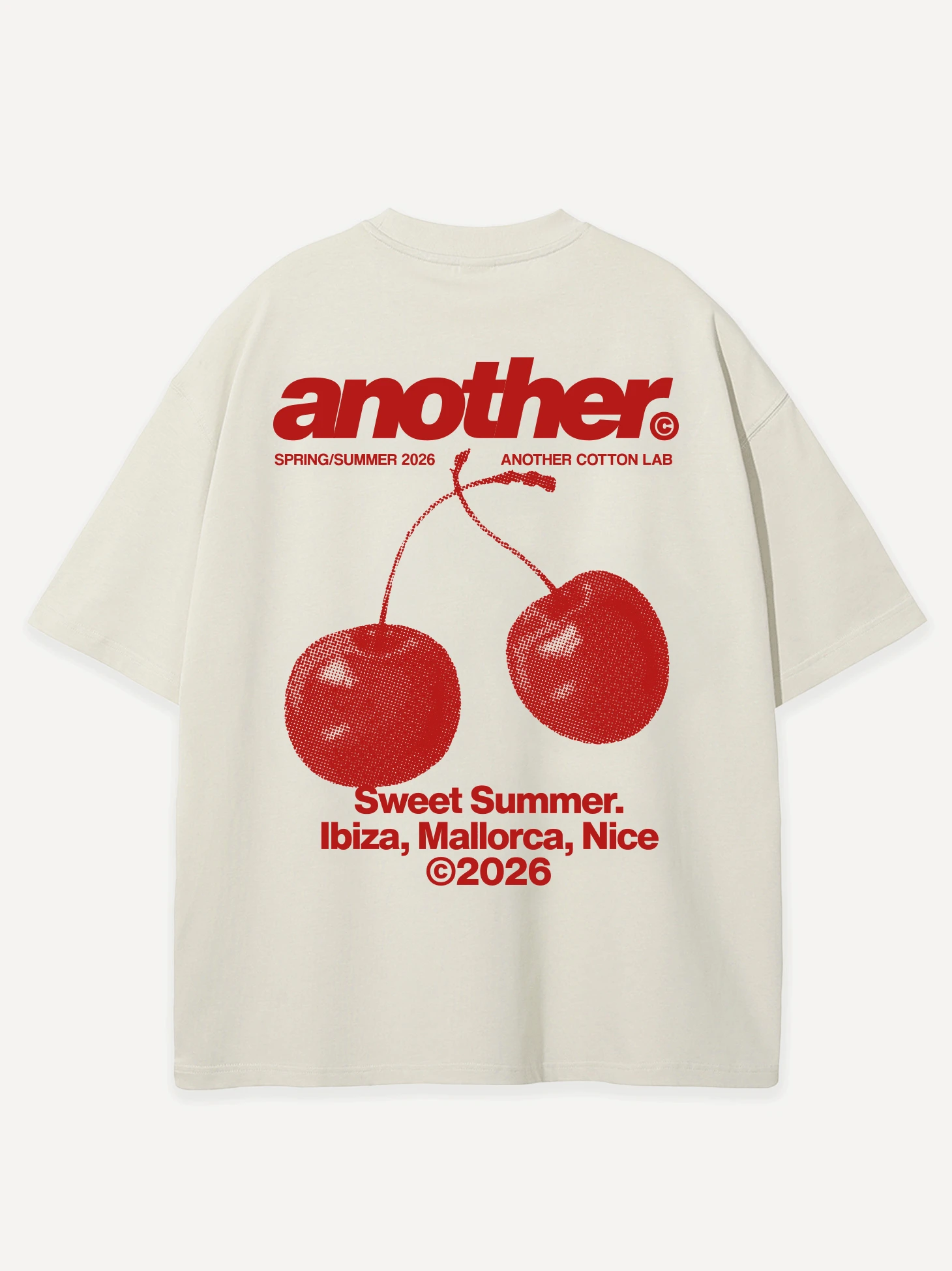 Sweet Summer Cherry Pattern T-shirt Men's and Women's Casual Short Sleeve Cotton Top