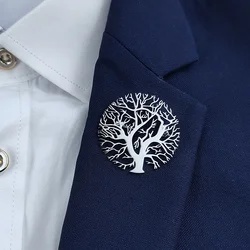 Luxury Trendy Tree of Life Trees Brooch Branches Stainless Steel Brooches for Women Pins Plants Concert Jewelry Accessories Gift