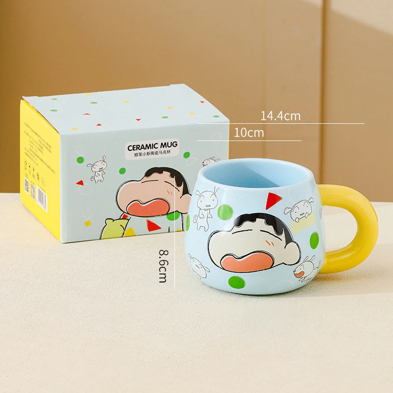 

440Ml Crayon Shin Chan Ceramic Mug Cute Shin-Chan Coffee Cup with Lid Girls Milk Cup Large Capacity Water Cup Birthday Gift