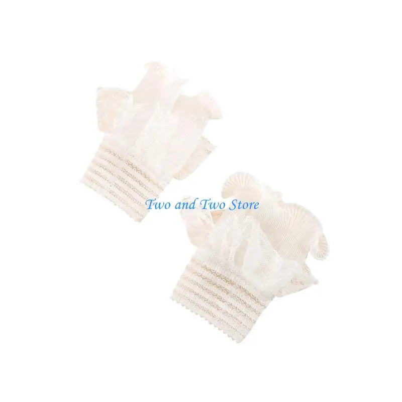 HX6F Classical Lace Patterned Detachable Cuffs For Shirt And Dresses Hand Sleeves Suitable For Work And Leisure