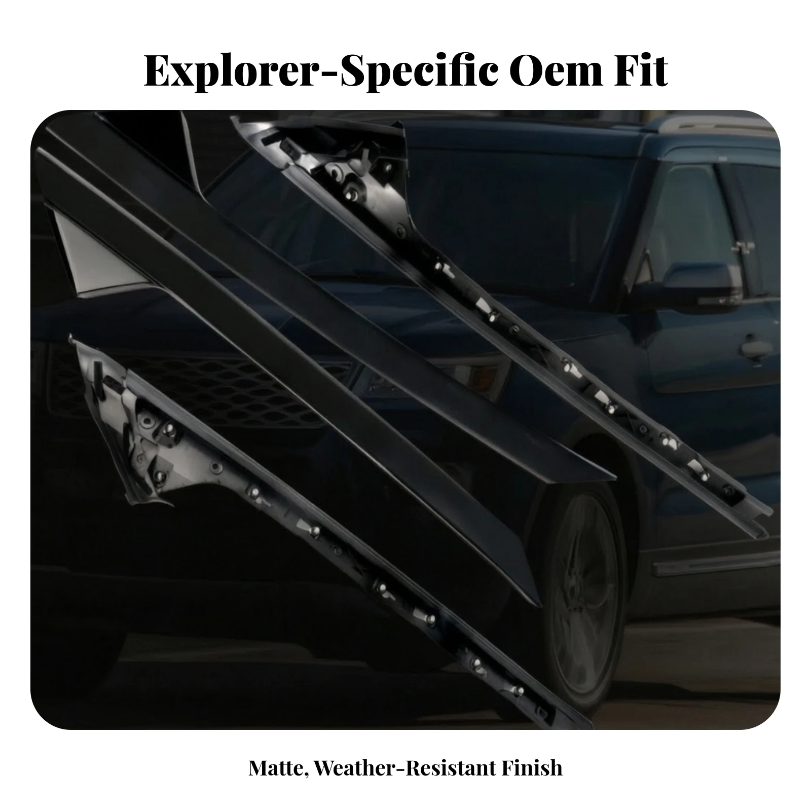 Molding Weather-Resistant Windshield Trim Pillar Trim White for SUV Explorer Owners, Exterior Restoration