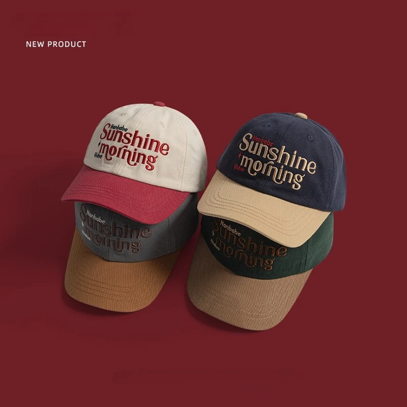 Korean hat female personality color matching student show face small cap wide brim soft top fashion parent-child baseball cap