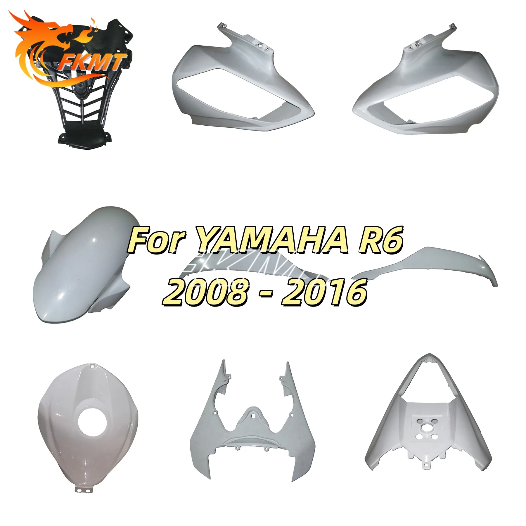 Motorcycle Fairings Kit Fit For YAMAHA YZF R6 2008 2009 2010 2011 2012 2013 2014 2015 2016 Bodywork Set ABS Injection Unpainted