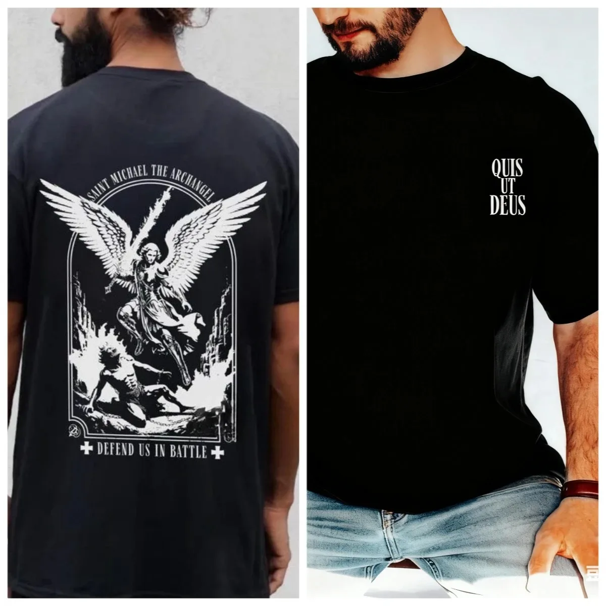 Camiseta de San Miguel Arcángel, Camiseta Cristiana de San Miguel Arcángel para Hombre, Regalo Cristiano para Hombre, Camiseta de Fe, Ropa Urbana