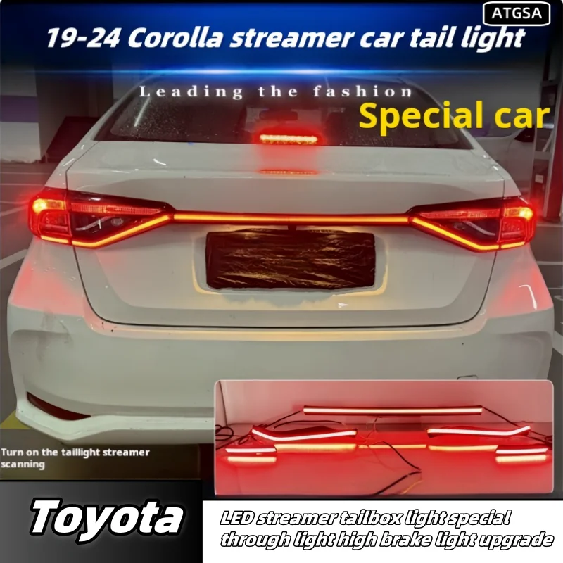 Suitable for 19-24 for Toyota Corolla modified LED streamlined tailbox light special through light high brake light modification