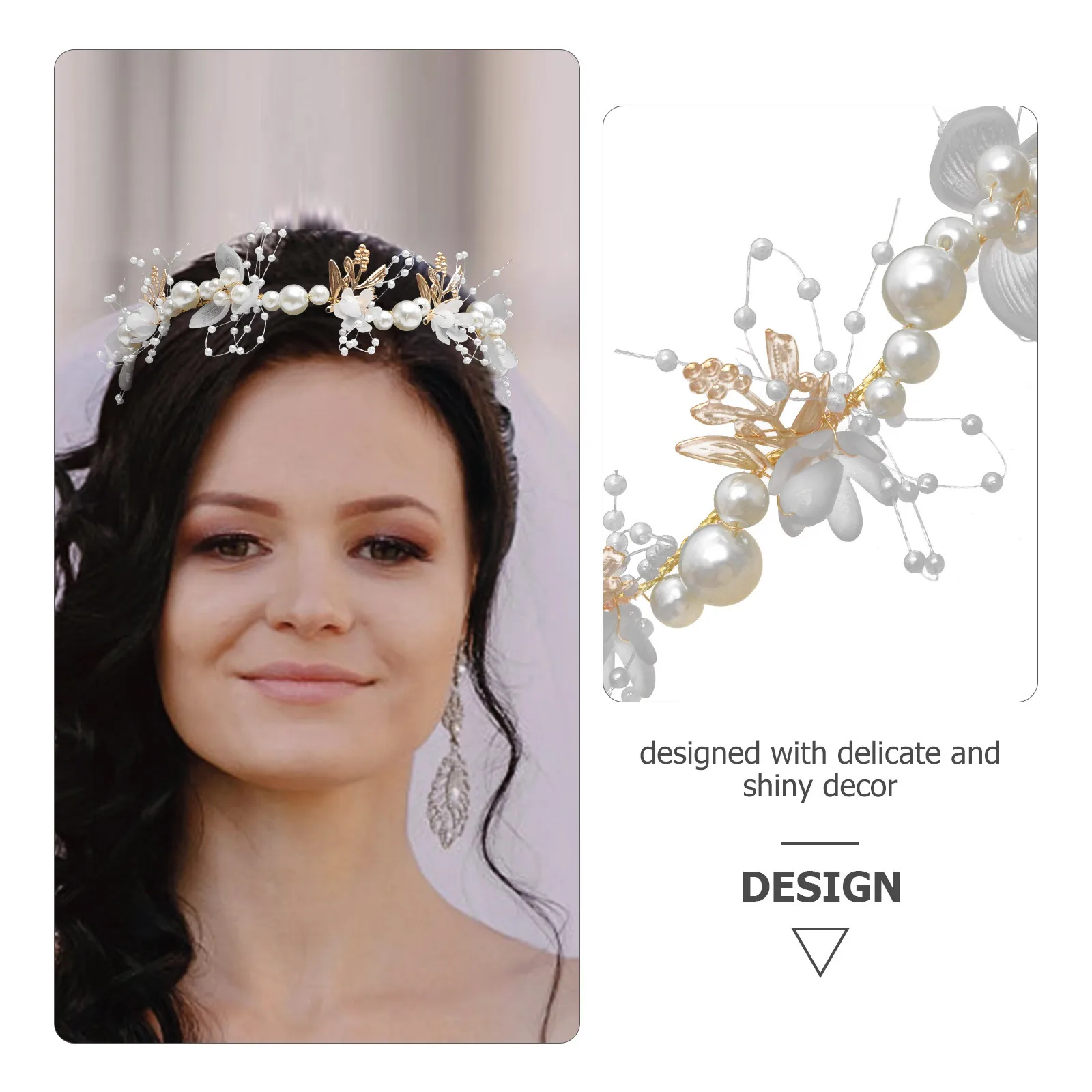 3 Buah Ikat Kepala Pengantin Mutiara Ikat Kepala Pernikahan Hiasan Kepala Bunga Elegan Aksesori Rambut Pengantin untuk Ikat Kepala Bunga Pernikahan Pengantin