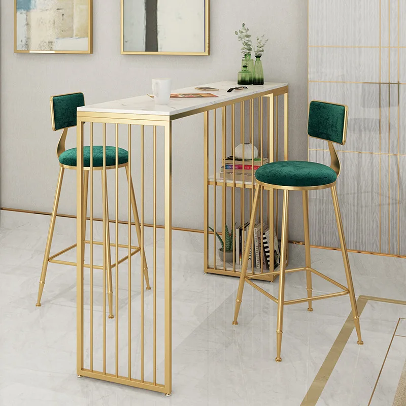 

Nordic marble bar, small apartment high table, simple coffee shop, milk tea shop, casual bar table and chair combination