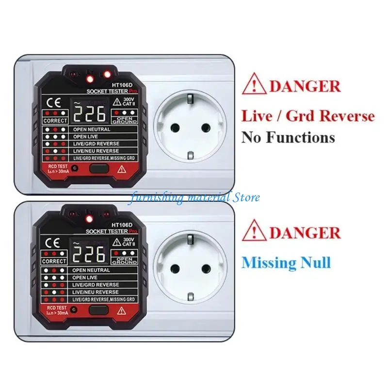 

Y5GD Lightweight Outlet Tester Eletric Leakage Detectors Tester RCD Check