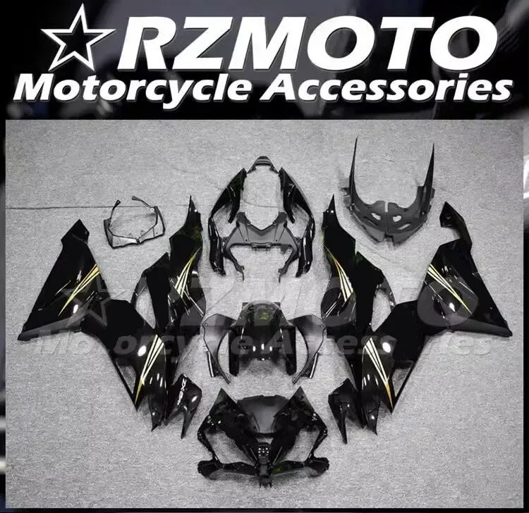 

4Gifts New ABS Fairings Kit Fit For Kawasaki ZX-6R ZX6R 2019 2020 2021 2022 2023 636 19 20 21 22 23 Bodywork Set Black Golden