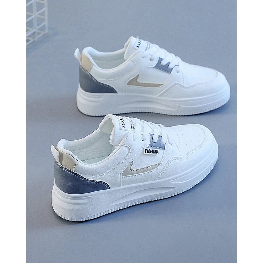 2024 Spring Women Round Toe Sneakers Femme Casual Daily White Sporty Shoes Korean Style Casual Platform Shoes Espadrille Femme