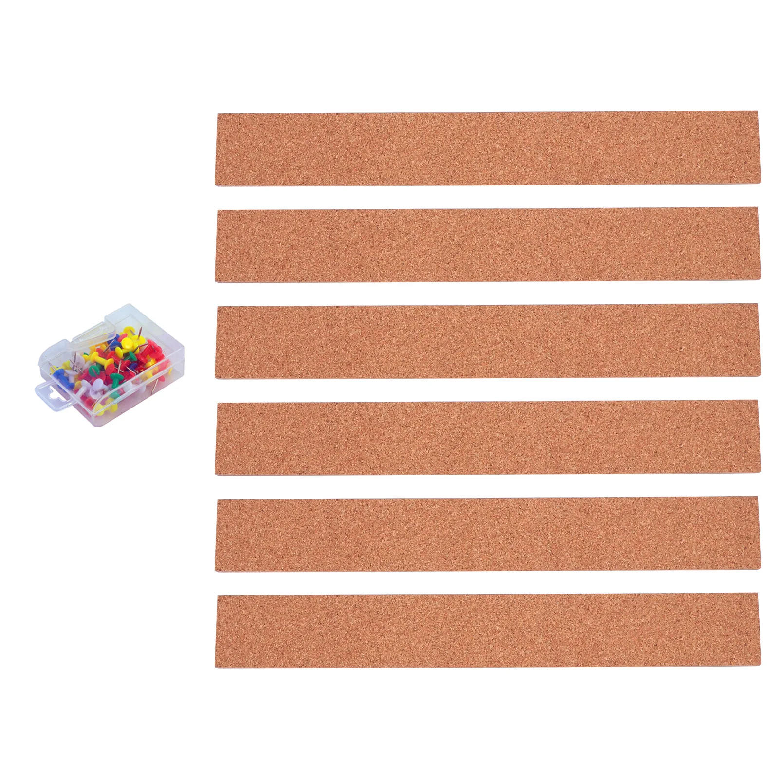 

1 set Natural Oak Frameless Memo for Office Cork Cork Board Strips With Pushpins Memo Board Strip Home Easy Installation